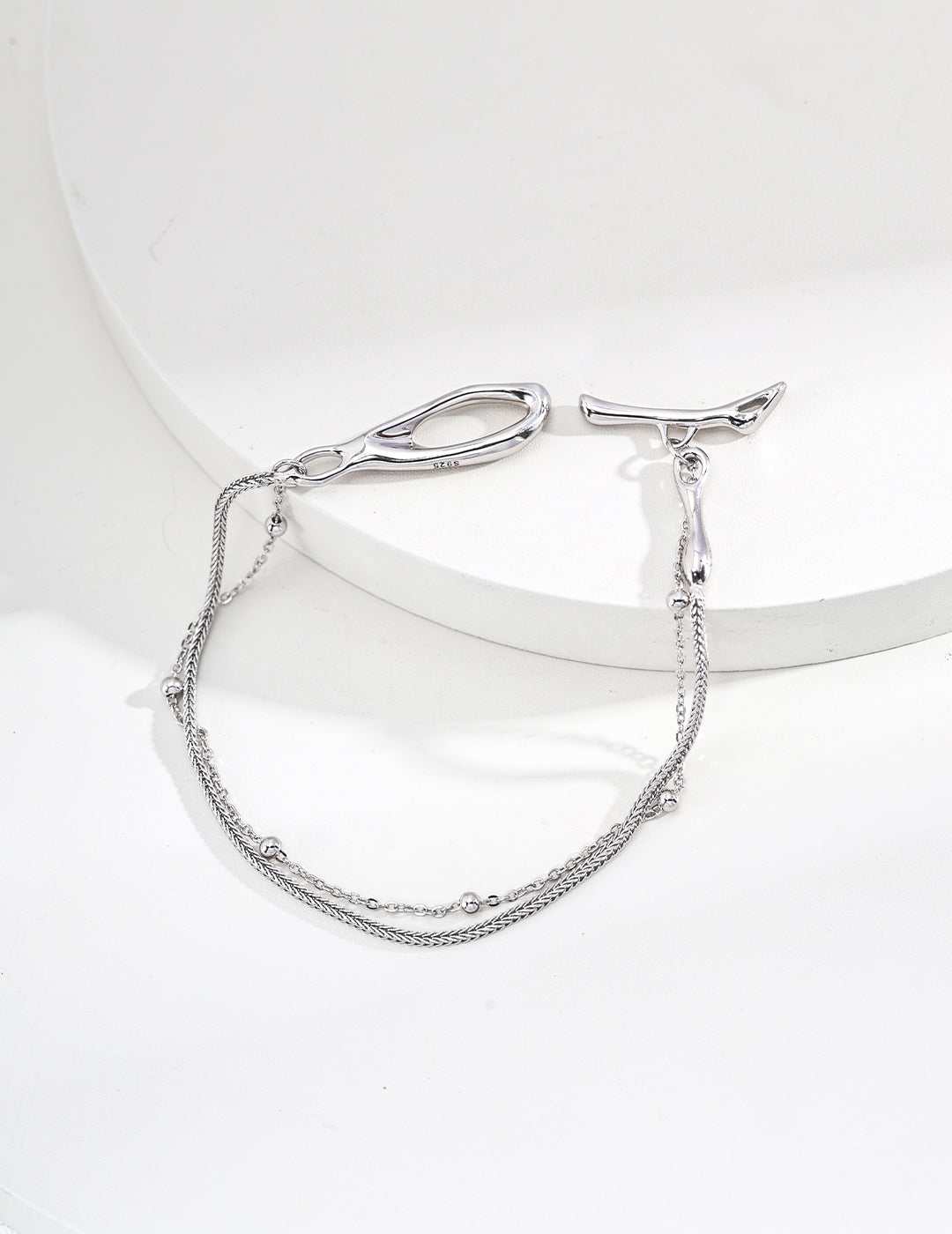 Minimalist S925 Sterling Silver Double Chain Bracelet, Versatile Flattering for All Skin Tones