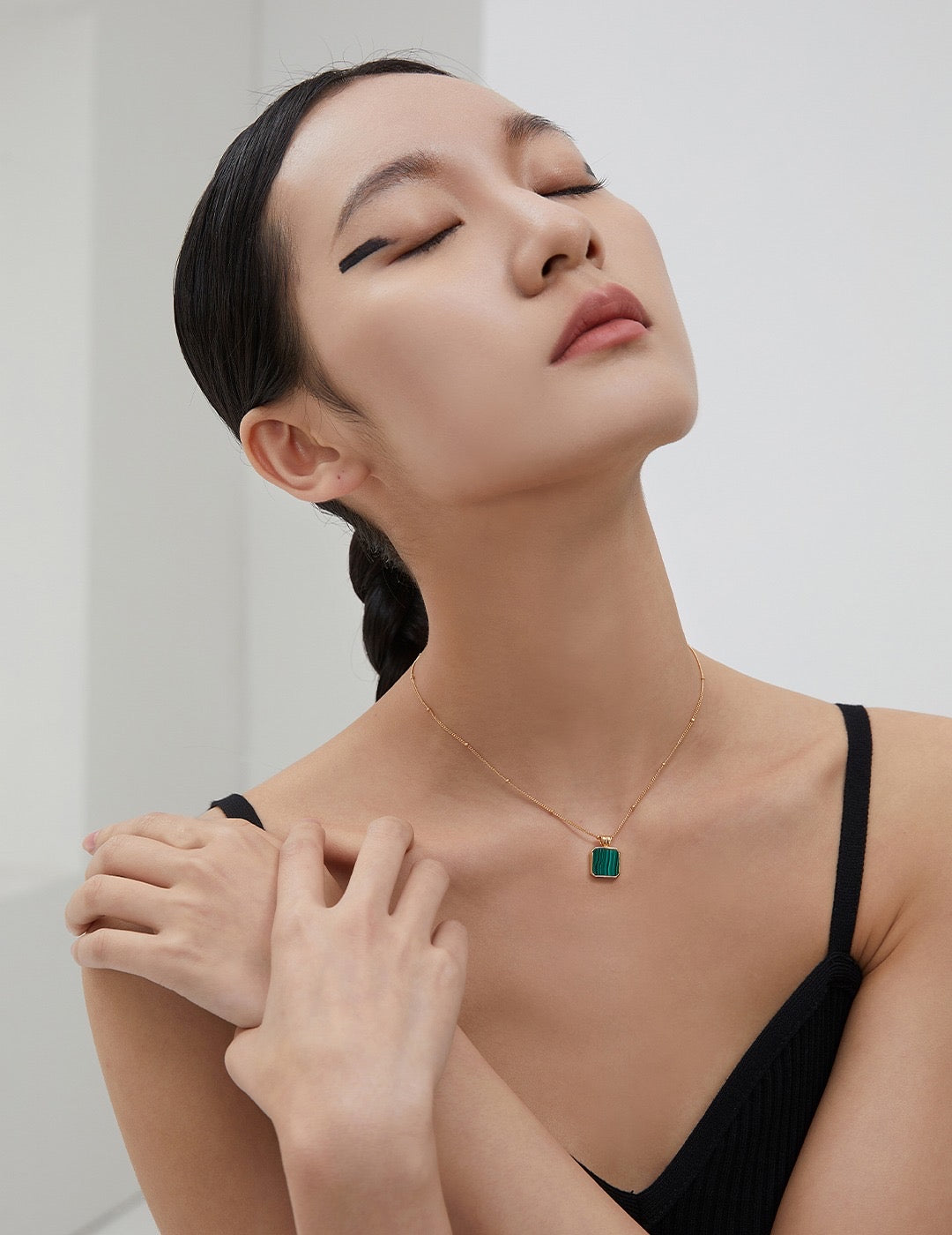 Malachite necklace|Sterling silver/Malachite