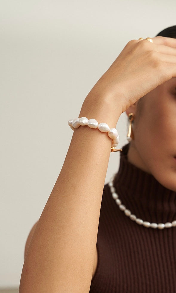 French sterling silver pearl bracelet