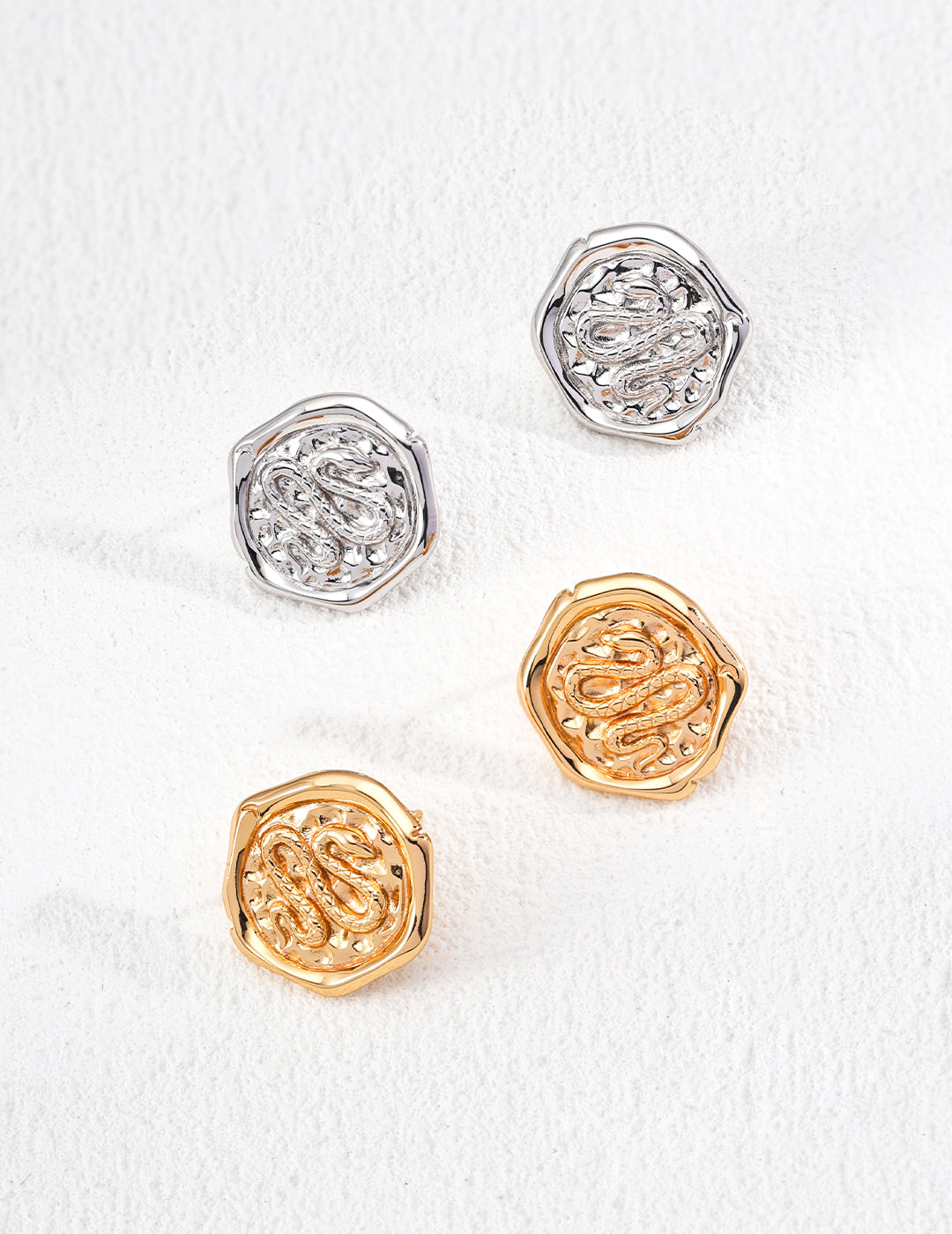 S925 Silver Vintage Chinese Zodiac Snake - themed Earrings