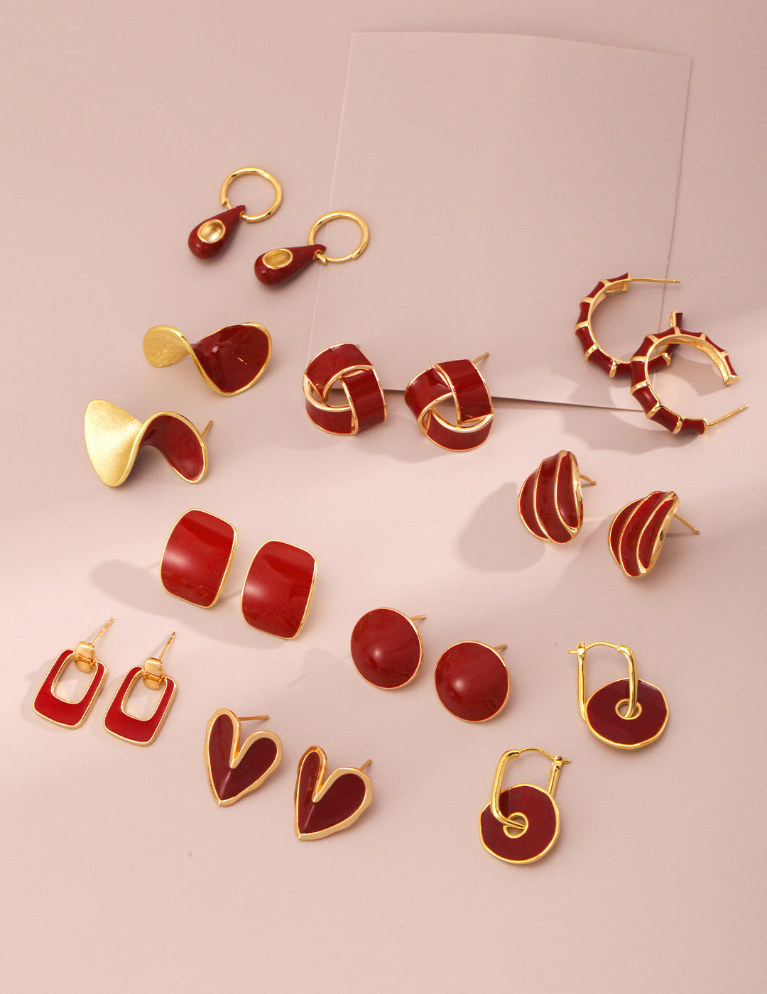 Red Glaze - drop Earrings