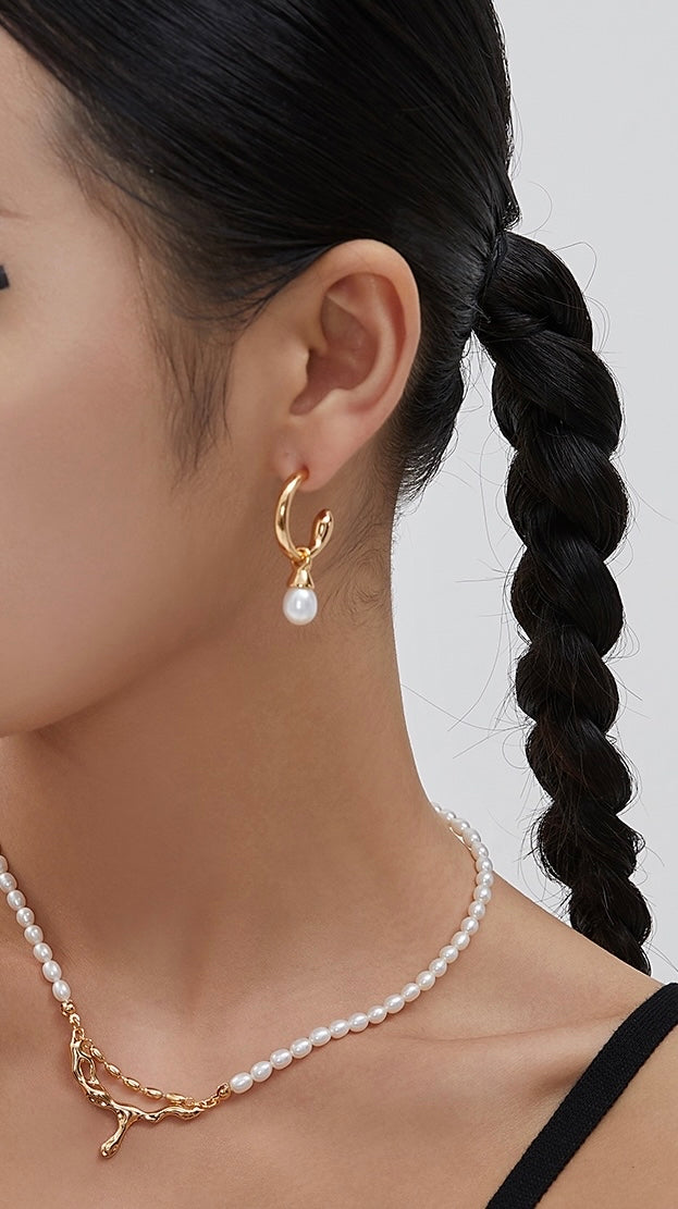 Sterling silver pearl AB earrings