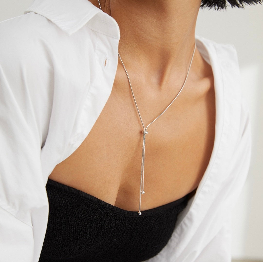 Sterling Silver Minimalist Long Necklace